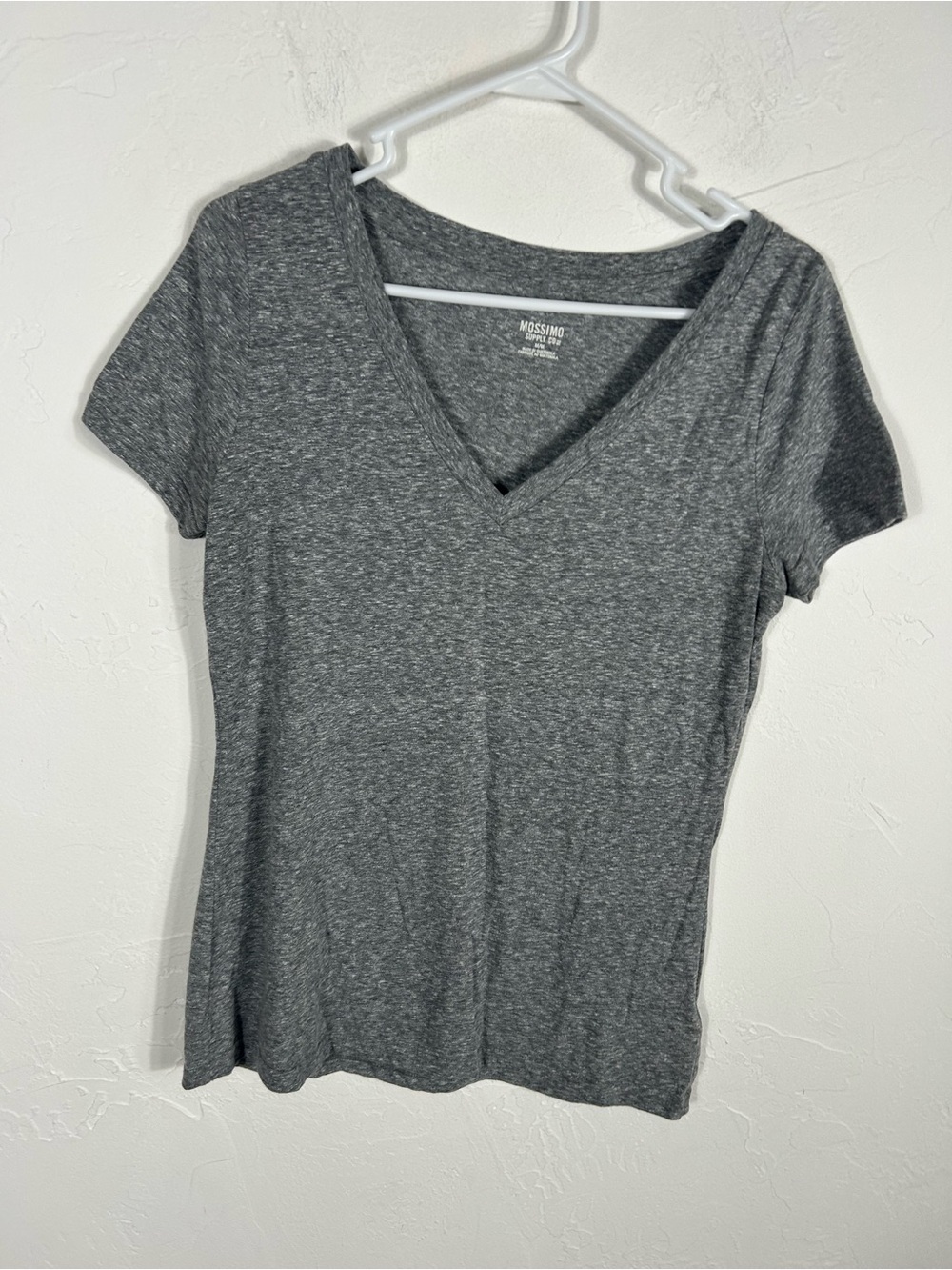 Mossimo Supply Co Heather Gray V-Neck T-Shirt Size M Medium Short Sleeve Tee - Picture 3 of 5